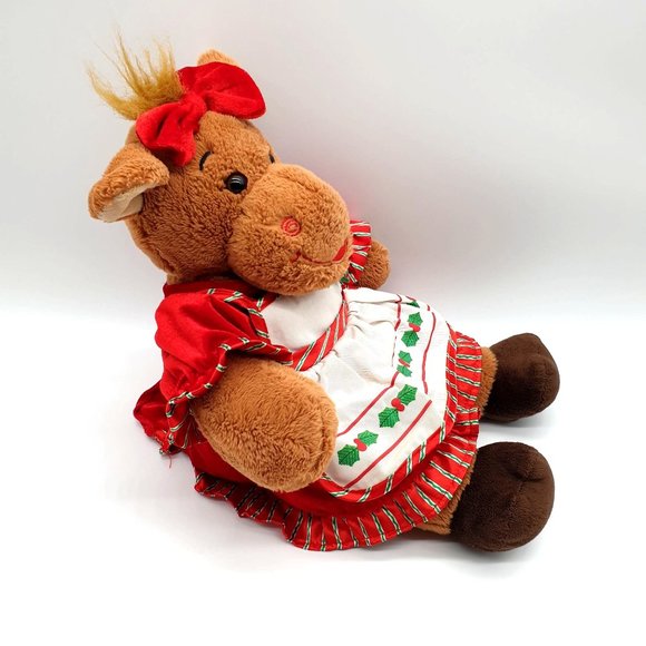 Build A Bear Stuffed Christmas Moose Plush Toy Sanitized Collectable Holiday - Picture 7 of 11